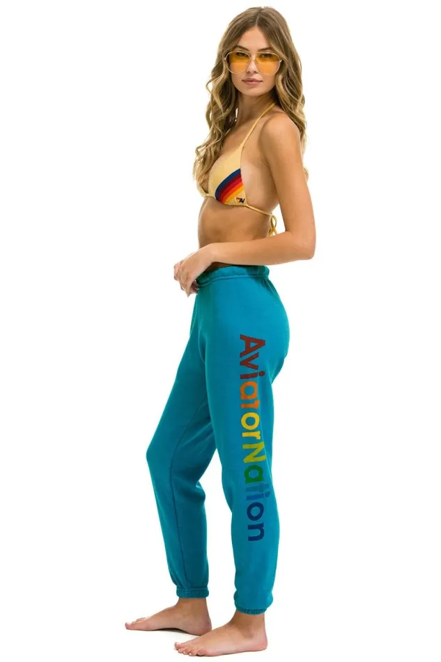 Vail Sweatpants 8211 Teal Women Aviator Nation Sweatpants