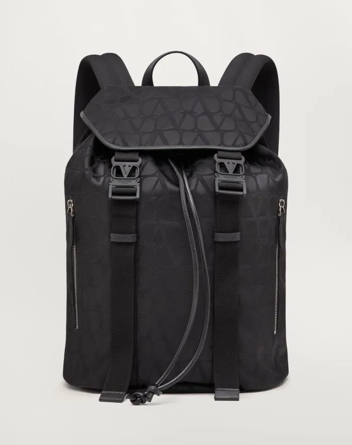Valentino Backpacks Man Black Iconographe Nylon Backpack For Man In Black Black Valentino Backpacks Man Black Iconographe Nylon Backpack For Man In Black Black