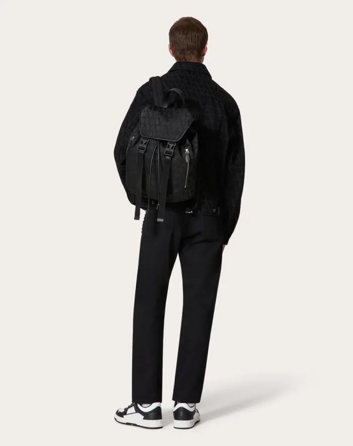 Valentino Backpacks Man Black Iconographe Nylon Backpack For Man In Black Black Valentino Backpacks Man Black Iconographe Nylon Backpack For Man In Black Black