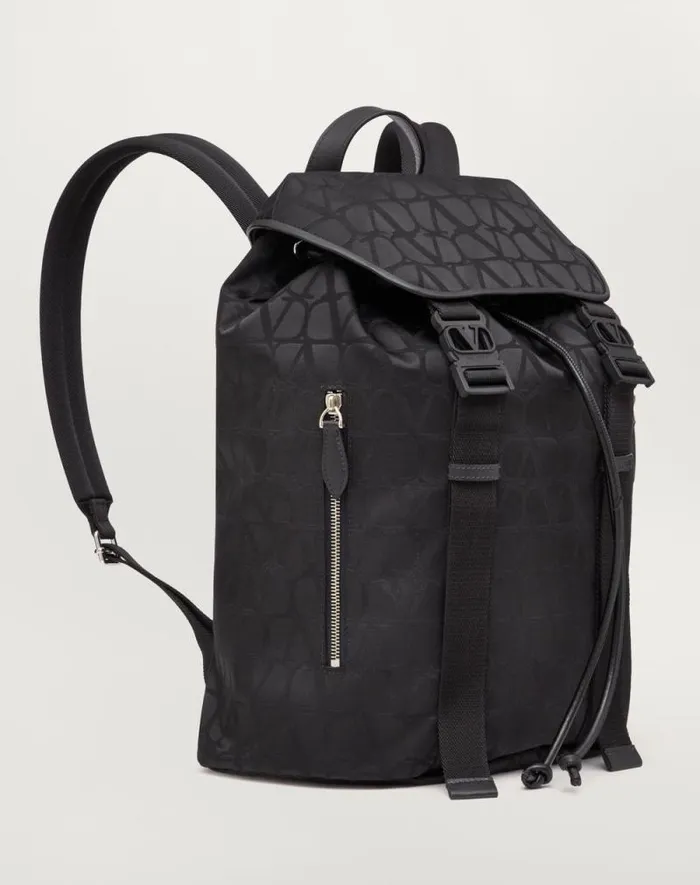 Valentino Backpacks Man Black Iconographe Nylon Backpack For Man In Black Black Valentino Backpacks Man Black Iconographe Nylon Backpack For Man In Black Black