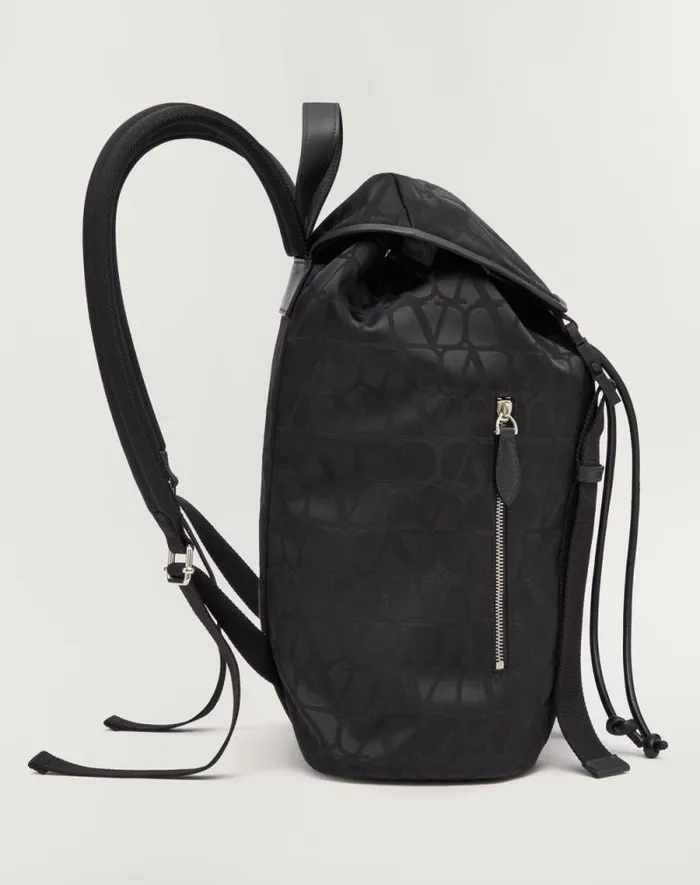 Valentino Backpacks Man Black Iconographe Nylon Backpack For Man In Black Black Valentino Backpacks Man Black Iconographe Nylon Backpack For Man In Black Black