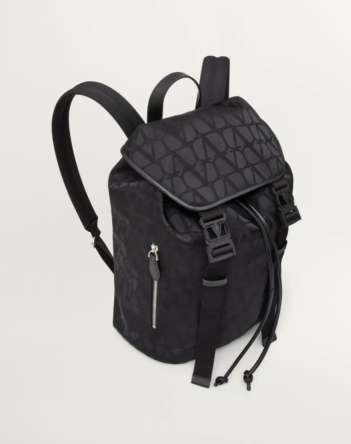 Valentino Backpacks Man Black Iconographe Nylon Backpack For Man In Black Black Valentino Backpacks Man Black Iconographe Nylon Backpack For Man In Black Black