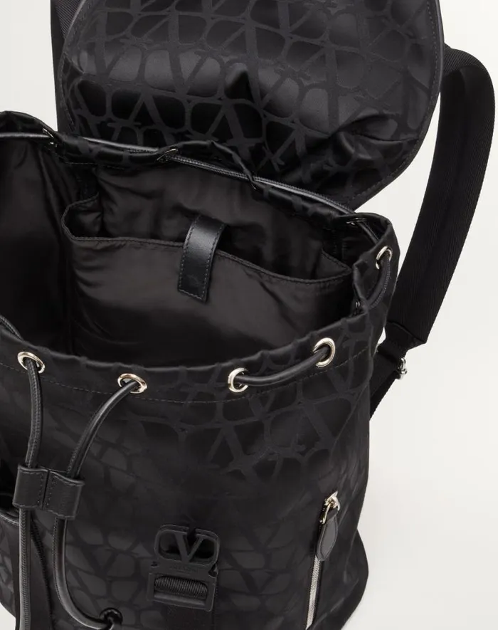 Valentino Backpacks Man Black Iconographe Nylon Backpack For Man In Black Black Valentino Backpacks Man Black Iconographe Nylon Backpack For Man In Black Black