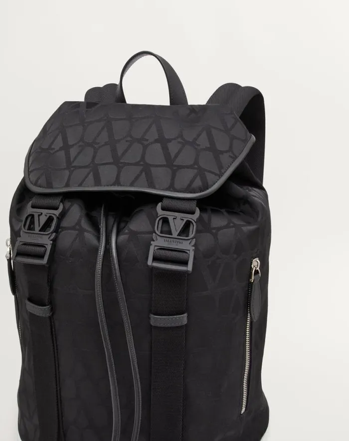 Valentino Backpacks Man Black Iconographe Nylon Backpack For Man In Black Black Valentino Backpacks Man Black Iconographe Nylon Backpack For Man In Black Black