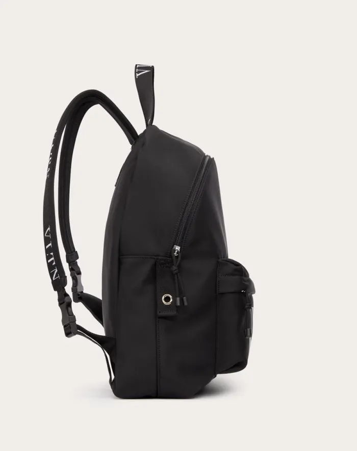 Valentino Backpacks Man Vltn Nylon Backpack For Man In Blackwhite Blackwhite Valentino Backpacks Man Vltn Nylon Backpack For Man In Blackwhite Blackwhite