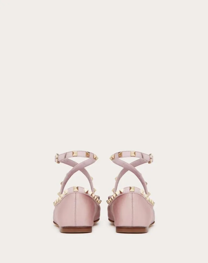 Valentino Ballerinas Woman Rockstud Satin Ballerina For Woman In Rose Cannelle Rose Cannelle Valentino Ballerinas Woman Rockstud Satin Ballerina For Woman In Rose Cannelle Rose Cannelle