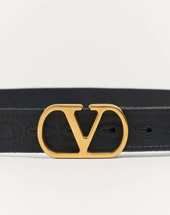 Valentino Belts Man Vlogo Signature Calfskin Belt 30 Mm For Man In Black Black Valentino Belts Man Vlogo Signature Calfskin Belt 30 Mm For Man In Black Black