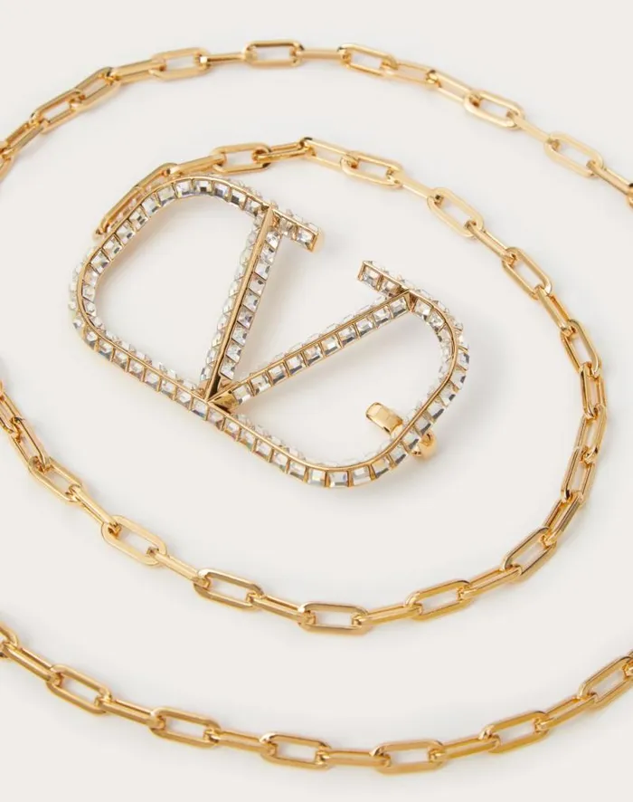 Valentino Belts Woman Vlogo Signature Chain Belt For Woman In Gold Gold Valentino Belts Woman Vlogo Signature Chain Belt For Woman In Gold Gold