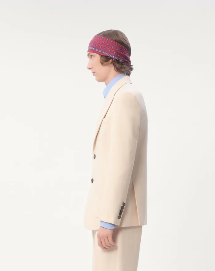 Valentino Coats And Blazers Man Singlebreasted Wool Gabardine Jacket For Man In Butter Butter Valentino Coats And Blazers Man Singlebreasted Wool Gabardine Jacket For Man In Butter Butter