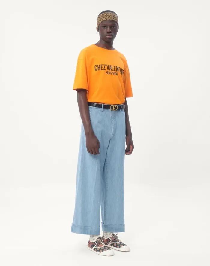 Valentino Denim Man Cuffed Denim Pants For Man In Denim Denim Valentino Denim Man Cuffed Denim Pants For Man In Denim Denim