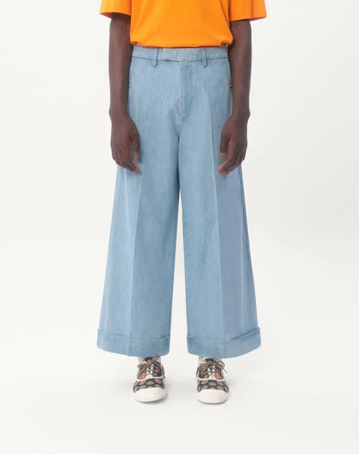 Valentino Denim Man Cuffed Denim Pants For Man In Denim Denim Valentino Denim Man Cuffed Denim Pants For Man In Denim Denim
