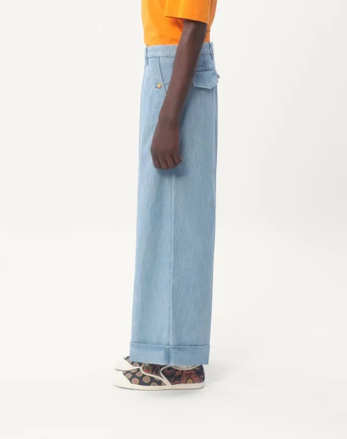 Valentino Denim Man Cuffed Denim Pants For Man In Denim Denim Valentino Denim Man Cuffed Denim Pants For Man In Denim Denim