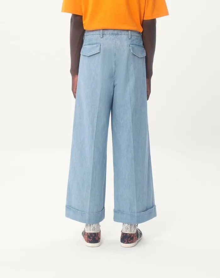 Valentino Denim Man Cuffed Denim Pants For Man In Denim Denim Valentino Denim Man Cuffed Denim Pants For Man In Denim Denim