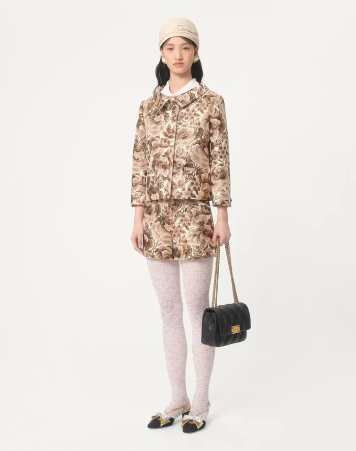 Valentino Jackets And Blazers Woman Apres L039hiver Matelasse039 Rose Lurex Jacket For Woman In Lattepink Lurex Lattepink Lurex Valentino Jackets And Blazers Woman Apres L039hiver Matelasse039 Rose Lurex Jacket For Woman In Lattepink Lurex Lattepink Lurex