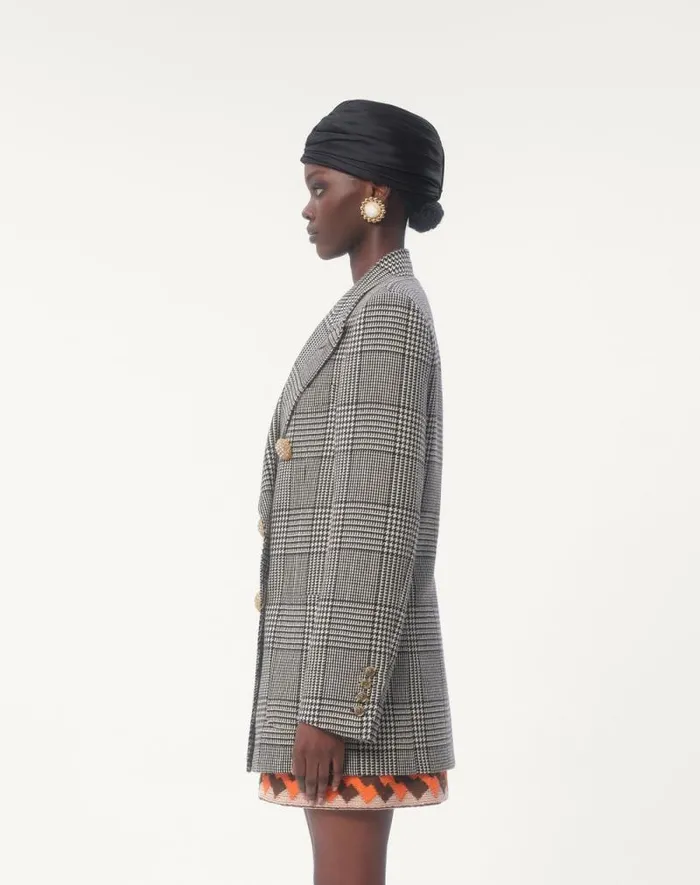 Valentino Jackets And Blazers Woman Houndstooth Wool Blazer For Woman In Ivoryblack Ivoryblack Valentino Jackets And Blazers Woman Houndstooth Wool Blazer For Woman In Ivoryblack Ivoryblack
