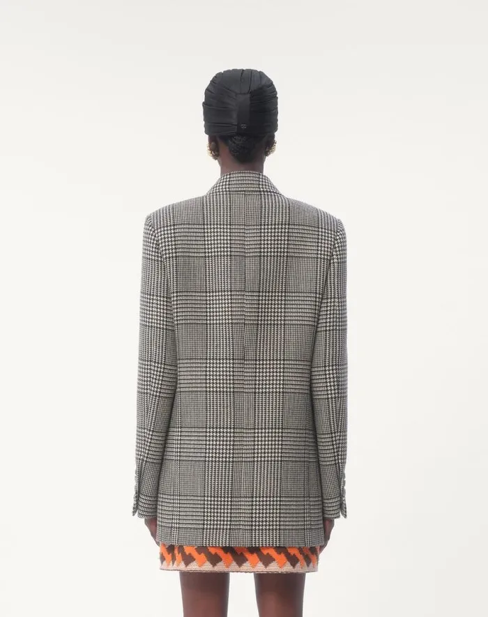 Valentino Jackets And Blazers Woman Houndstooth Wool Blazer For Woman In Ivoryblack Ivoryblack Valentino Jackets And Blazers Woman Houndstooth Wool Blazer For Woman In Ivoryblack Ivoryblack