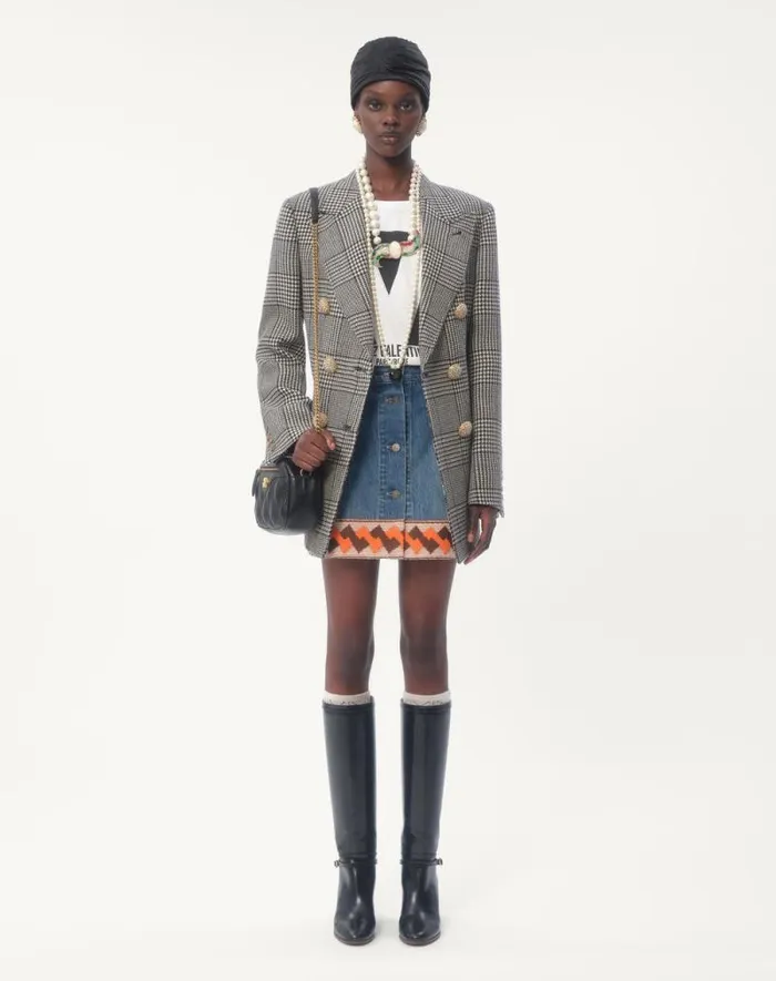 Valentino Jackets And Blazers Woman Houndstooth Wool Blazer For Woman In Ivoryblack Ivoryblack Valentino Jackets And Blazers Woman Houndstooth Wool Blazer For Woman In Ivoryblack Ivoryblack