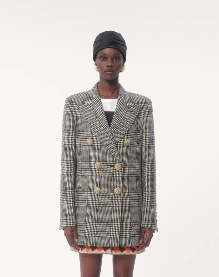 Valentino Jackets And Blazers Woman Houndstooth Wool Blazer For Woman In Ivoryblack Ivoryblack Valentino Jackets And Blazers Woman Houndstooth Wool Blazer For Woman In Ivoryblack Ivoryblack
