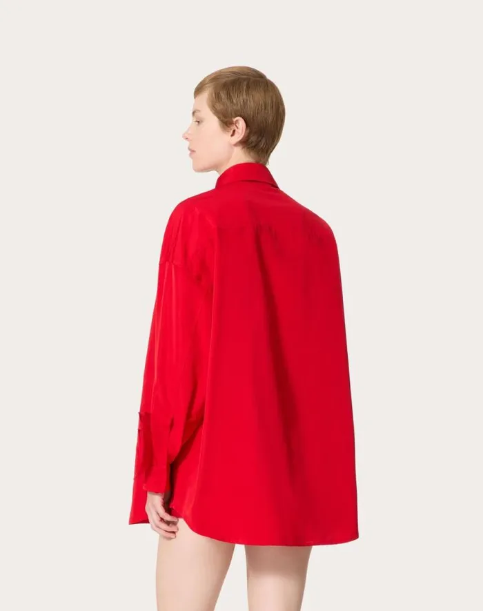 Valentino Jackets And Blazers Woman Micro Faille Jacket For Woman In Red Red Valentino Jackets And Blazers Woman Micro Faille Jacket For Woman In Red Red