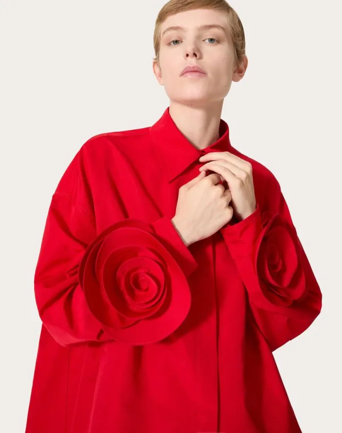 Valentino Jackets And Blazers Woman Micro Faille Jacket For Woman In Red Red Valentino Jackets And Blazers Woman Micro Faille Jacket For Woman In Red Red