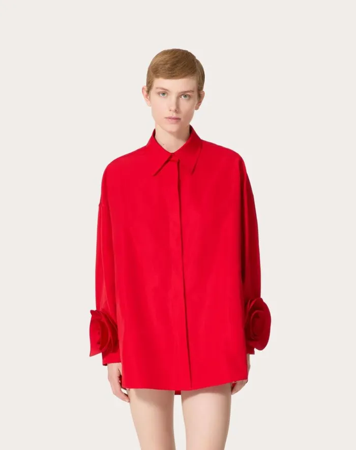 Valentino Jackets And Blazers Woman Micro Faille Jacket For Woman In Red Red Valentino Jackets And Blazers Woman Micro Faille Jacket For Woman In Red Red