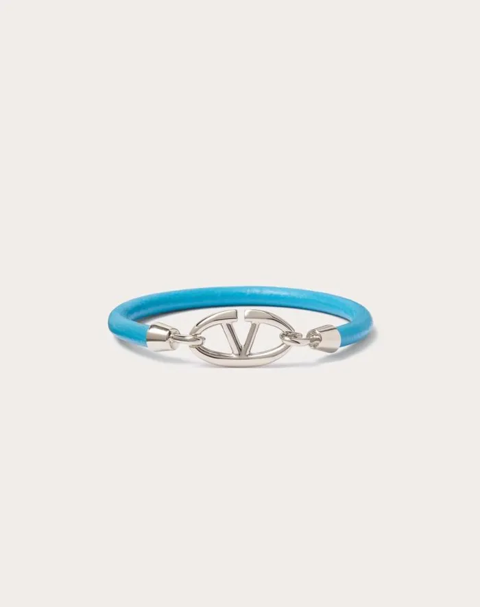 Valentino Jewelry Man Valentino Garavani Vlogo The Bold Edition Bracelet In Leather And Metal For Man In Black Black Valentino Jewelry Man Valentino Garavani Vlogo The Bold Edition Bracelet In Leather And Metal For Man In Black Black