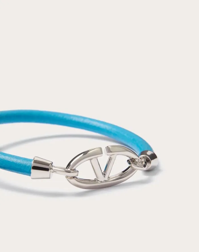 Valentino Jewelry Man Valentino Garavani Vlogo The Bold Edition Bracelet In Leather And Metal For Man In Black Black Valentino Jewelry Man Valentino Garavani Vlogo The Bold Edition Bracelet In Leather And Metal For Man In Black Black