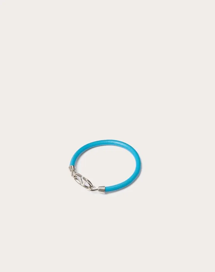 Valentino Jewelry Man Valentino Garavani Vlogo The Bold Edition Bracelet In Leather And Metal For Man In Black Black Valentino Jewelry Man Valentino Garavani Vlogo The Bold Edition Bracelet In Leather And Metal For Man In Black Black