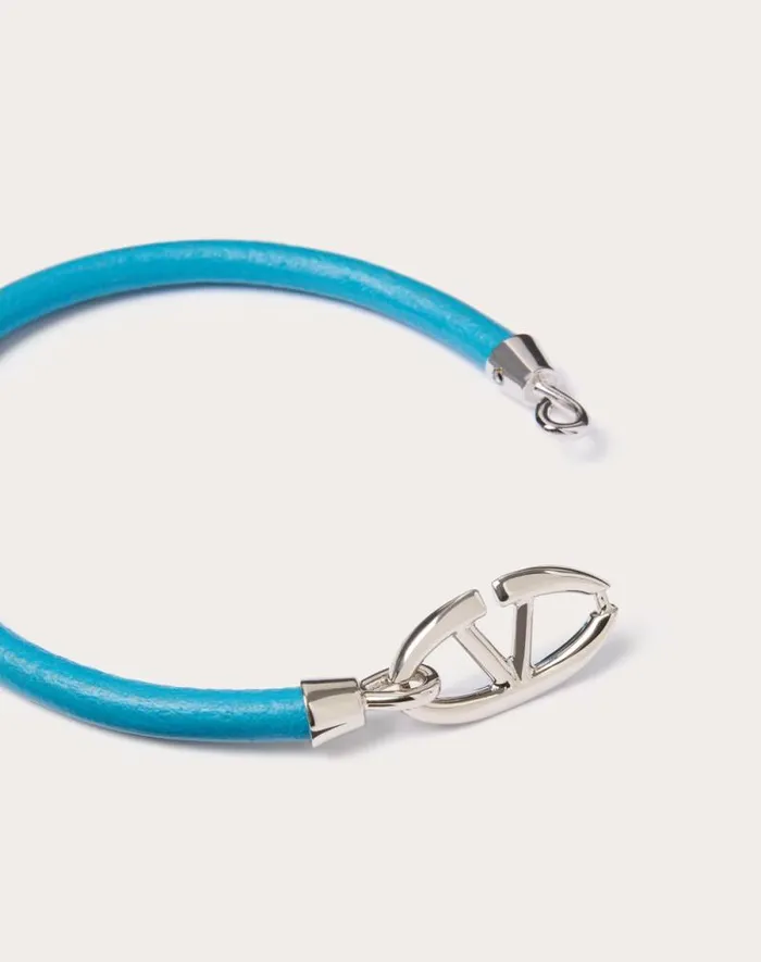 Valentino Jewelry Man Valentino Garavani Vlogo The Bold Edition Bracelet In Leather And Metal For Man In Black Black Valentino Jewelry Man Valentino Garavani Vlogo The Bold Edition Bracelet In Leather And Metal For Man In Black Black