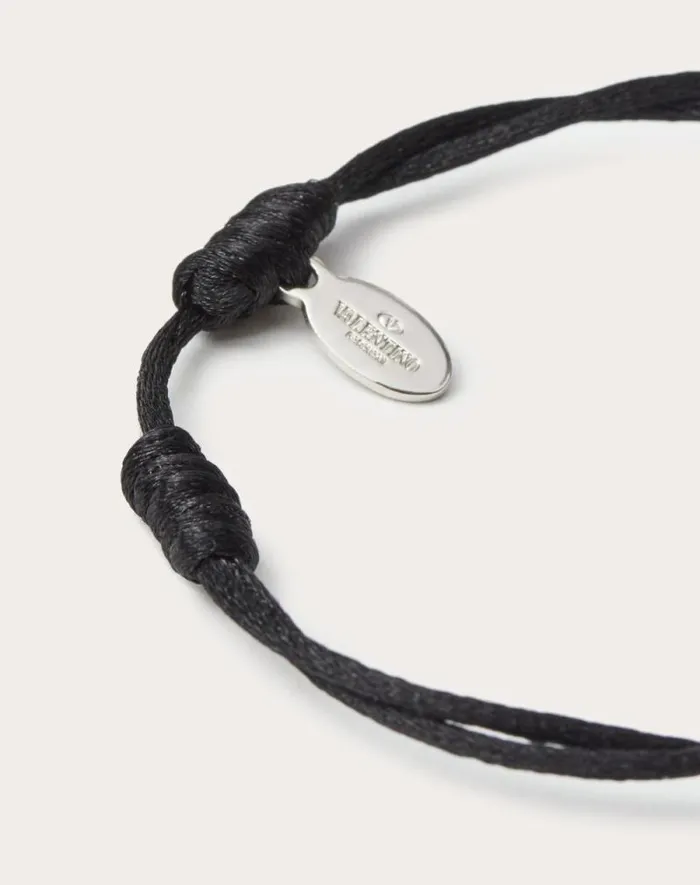 Valentino Jewelry Man Vlogo Signature Cotton Bracelet For Man In Ultramarine Ultramarine