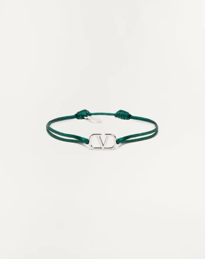 Valentino Jewelry Man Vlogo Signature Cotton Bracelet For Man In Ultramarine Ultramarine