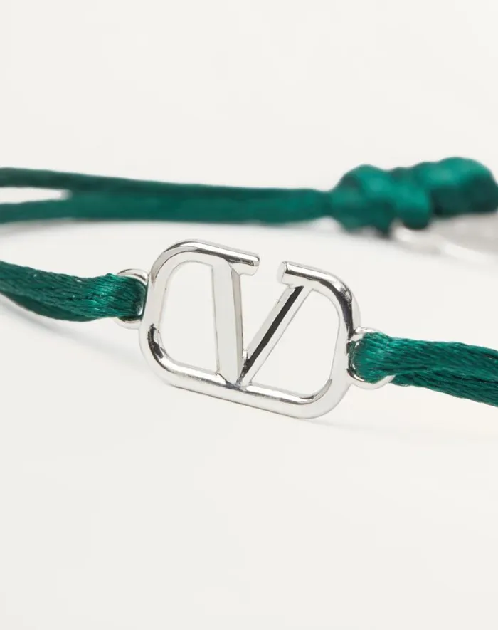 Valentino Jewelry Man Vlogo Signature Cotton Bracelet For Man In Ultramarine Ultramarine