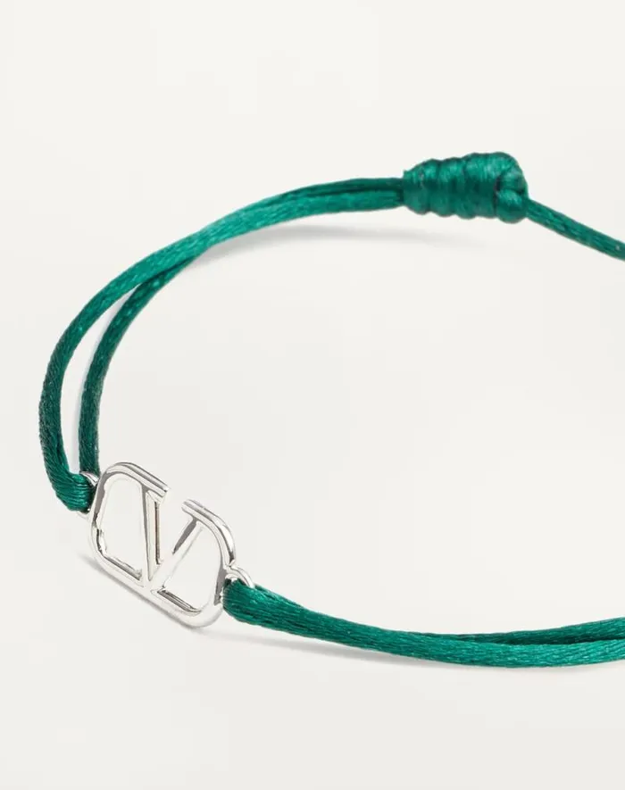 Valentino Jewelry Man Vlogo Signature Cotton Bracelet For Man In Ultramarine Ultramarine