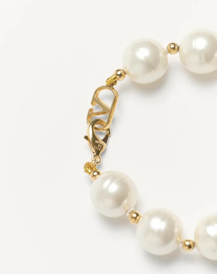 Valentino Jewelry Woman Coeur Royal Bracelet In Metal Enamel Pearl And Swarovski Crystals For Woman In Multicolor Multicolor Valentino Jewelry Woman Coeur Royal Bracelet In Metal Enamel Pearl And Swarovski Crystals For Woman In Multicolor Multicolor