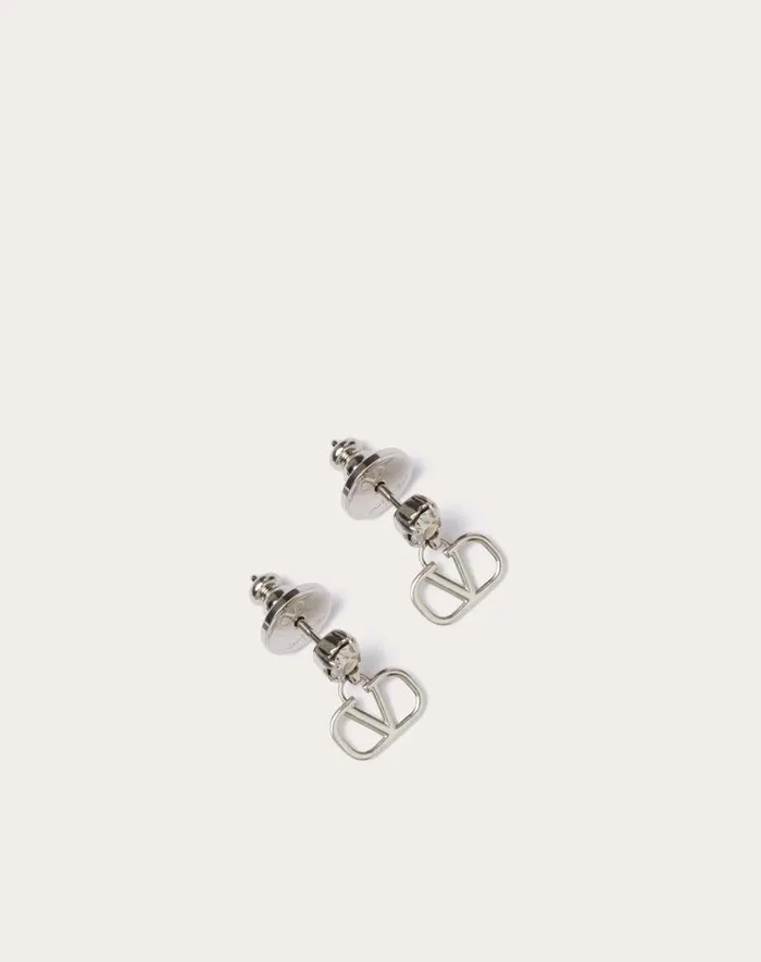Valentino Jewelry Woman Vlogo Signature Earrings In Metal And Swarovski Crystals For Woman In Gold Gold Valentino Jewelry Woman Vlogo Signature Earrings In Metal And Swarovski Crystals For Woman In Gold Gold