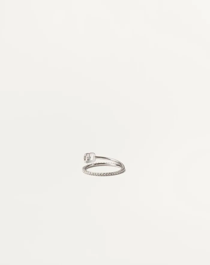 Valentino Jewelry Woman Vlogo Signature Metal And Swarovski Crystal Ring For Woman In Gold Gold Valentino Jewelry Woman Vlogo Signature Metal And Swarovski Crystal Ring For Woman In Gold Gold