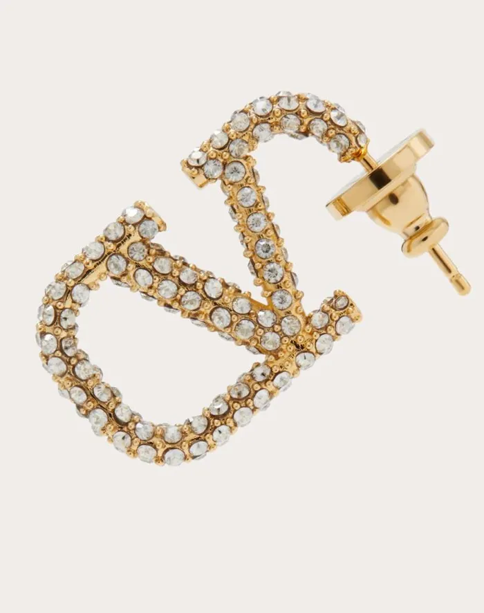 Valentino Jewelry Woman Vlogo Signature Metal Earring For Woman In Gold Gold Valentino Jewelry Woman Vlogo Signature Metal Earring For Woman In Gold Gold