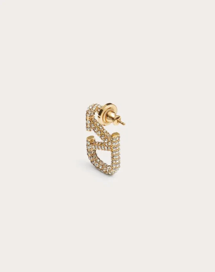 Valentino Jewelry Woman Vlogo Signature Metal Earring For Woman In Gold Gold Valentino Jewelry Woman Vlogo Signature Metal Earring For Woman In Gold Gold