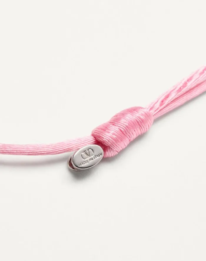 Valentino Jewelry Woman Vlogo Signature Valentino Garavani Cotton Bracelet For Woman In Pinkcrystal Pinkcrystal Valentino Jewelry Woman Vlogo Signature Valentino Garavani Cotton Bracelet For Woman In Pinkcrystal Pinkcrystal