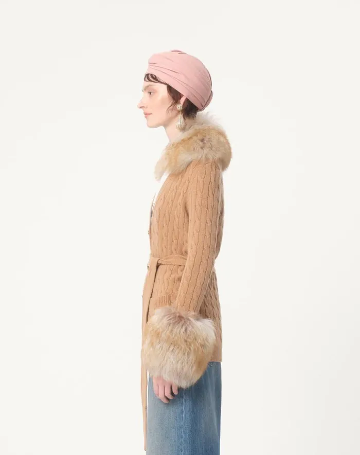 Valentino Knitwear Woman Cashmere Cardigan For Woman In Camel Camel Valentino Knitwear Woman Cashmere Cardigan For Woman In Camel Camel