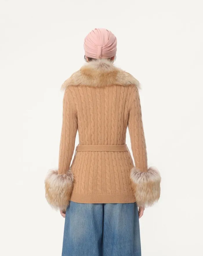 Valentino Knitwear Woman Cashmere Cardigan For Woman In Camel Camel Valentino Knitwear Woman Cashmere Cardigan For Woman In Camel Camel