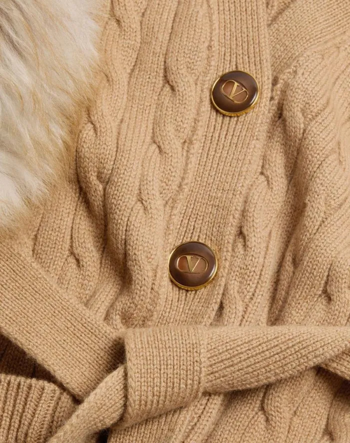 Valentino Knitwear Woman Cashmere Cardigan For Woman In Camel Camel Valentino Knitwear Woman Cashmere Cardigan For Woman In Camel Camel