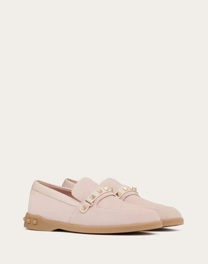 Valentino Loafers And Oxfords Woman Leisure Flows Split Leather Loafer For Woman In Cappuccino Cappuccino Valentino Loafers And Oxfords Woman Leisure Flows Split Leather Loafer For Woman In Cappuccino Cappuccino