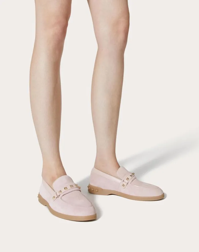 Valentino Loafers And Oxfords Woman Leisure Flows Split Leather Loafer For Woman In Cappuccino Cappuccino Valentino Loafers And Oxfords Woman Leisure Flows Split Leather Loafer For Woman In Cappuccino Cappuccino