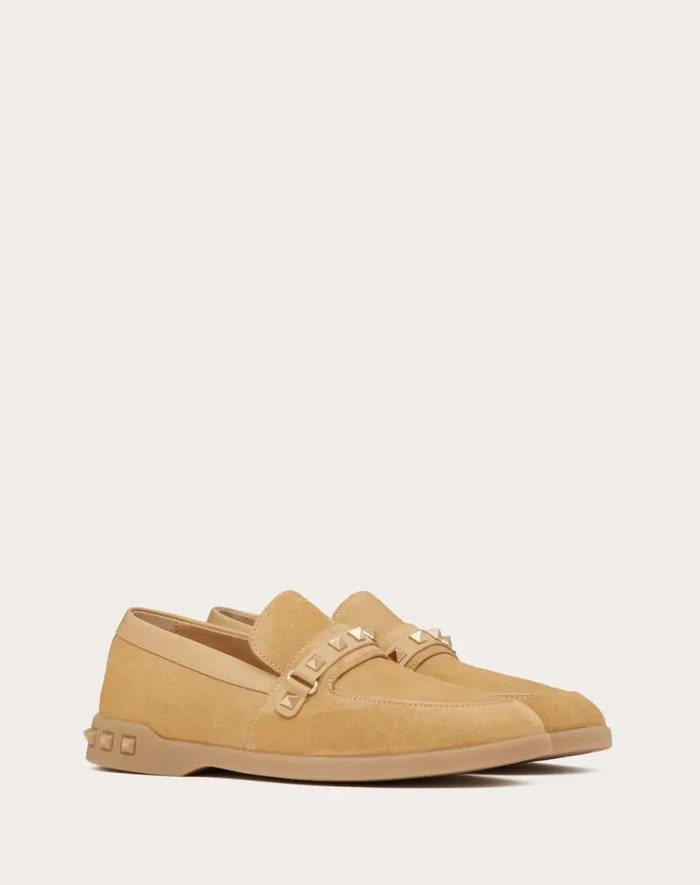 Valentino Loafers And Oxfords Woman Leisure Flows Split Leather Loafer For Woman In Cappuccino Cappuccino Valentino Loafers And Oxfords Woman Leisure Flows Split Leather Loafer For Woman In Cappuccino Cappuccino