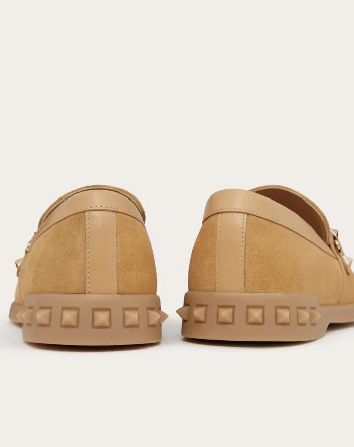 Valentino Loafers And Oxfords Woman Leisure Flows Split Leather Loafer For Woman In Cappuccino Cappuccino Valentino Loafers And Oxfords Woman Leisure Flows Split Leather Loafer For Woman In Cappuccino Cappuccino