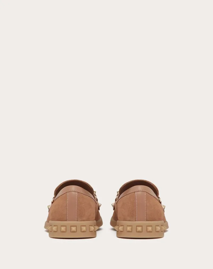Valentino Loafers And Oxfords Woman Leisure Flows Split Leather Loafer For Woman In Cappuccino Cappuccino Valentino Loafers And Oxfords Woman Leisure Flows Split Leather Loafer For Woman In Cappuccino Cappuccino
