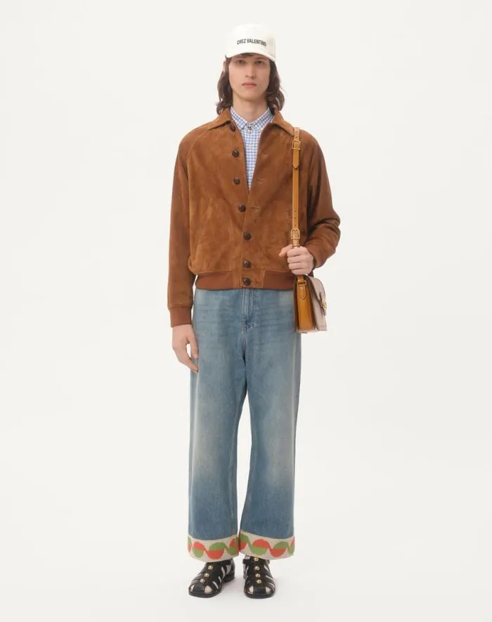 Valentino Outerwear Man Suede Jacket For Man In Tan Tan Valentino Outerwear Man Suede Jacket For Man In Tan Tan