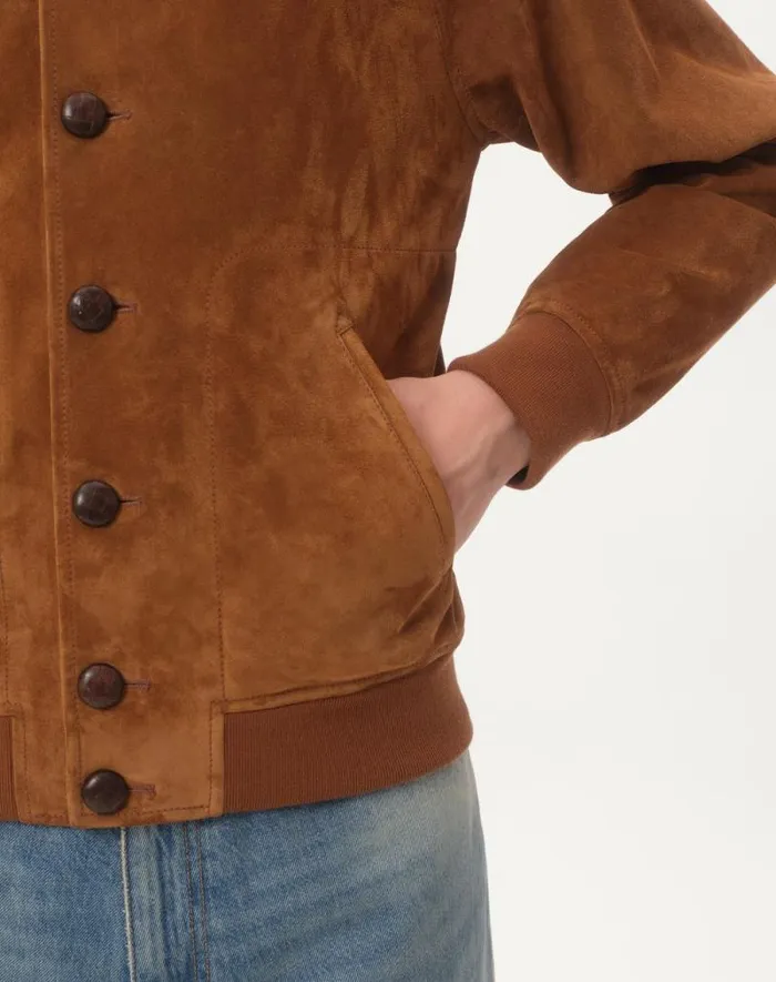 Valentino Outerwear Man Suede Jacket For Man In Tan Tan Valentino Outerwear Man Suede Jacket For Man In Tan Tan