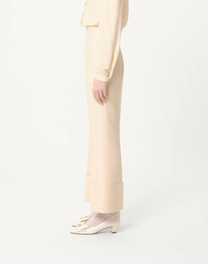Valentino Pants And Shorts Woman Crepe Couture Pants For Woman In Ivory Ivory